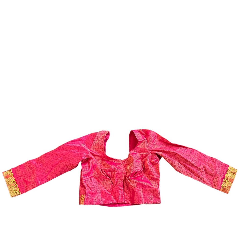 Pink and Gold Saree - Picture 3 of 5